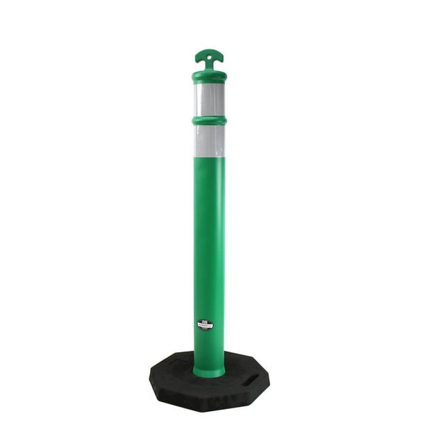28 Height Pack of 10, Orange RK DPOST2T Polyethylene Portable Delineator Small Post with 13 lbs Recycled Octagonal Rubber Base